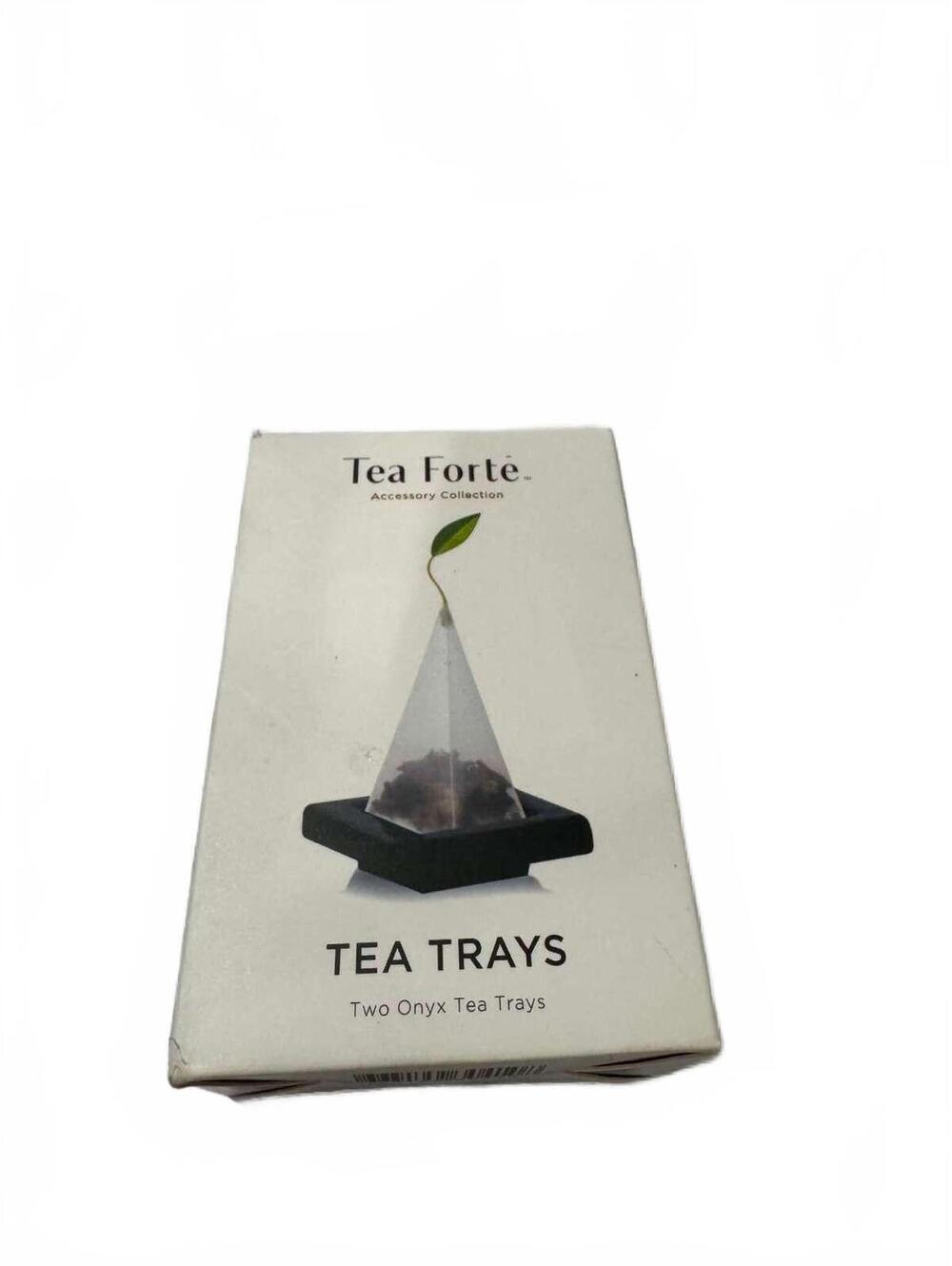 Tea Forte Onyx Tea Trays - Two Black Square Tea Trays
